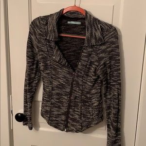 Black and white knit jacket